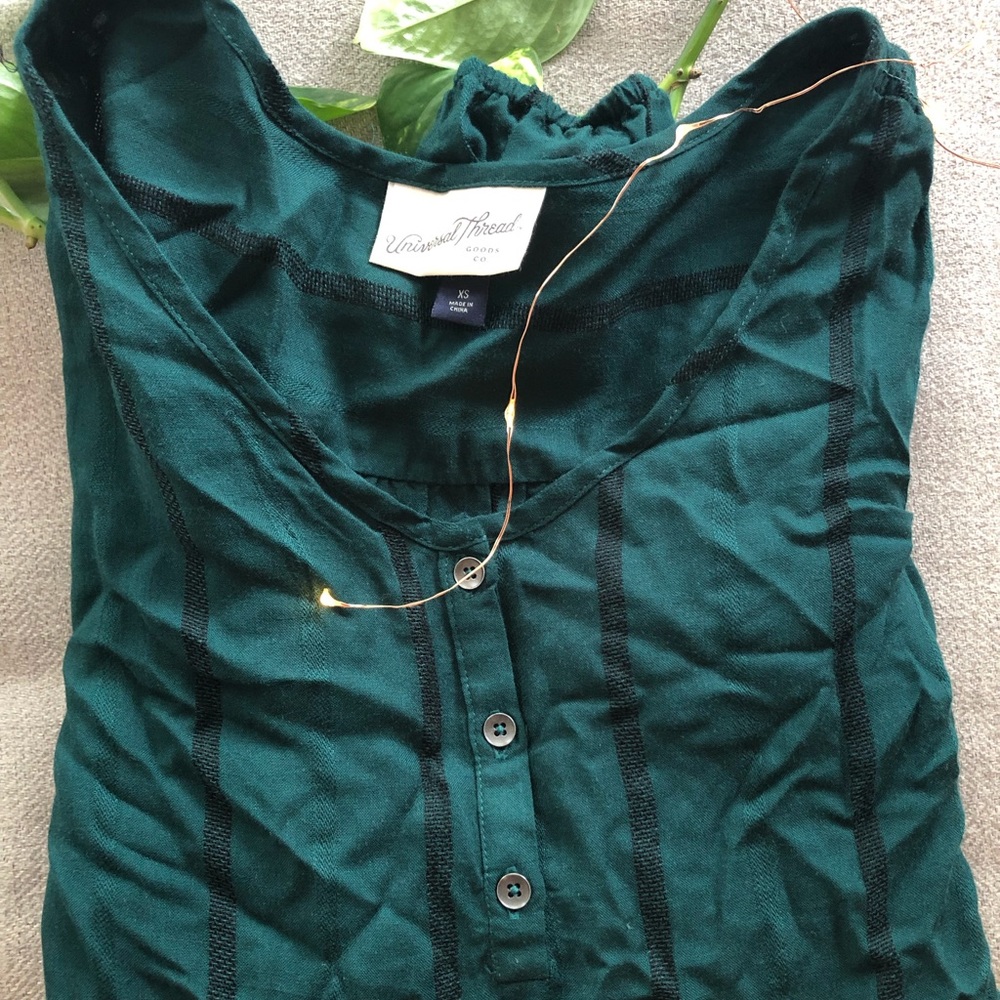 NWOT Brand New Boho Green and Black Striped Blouse